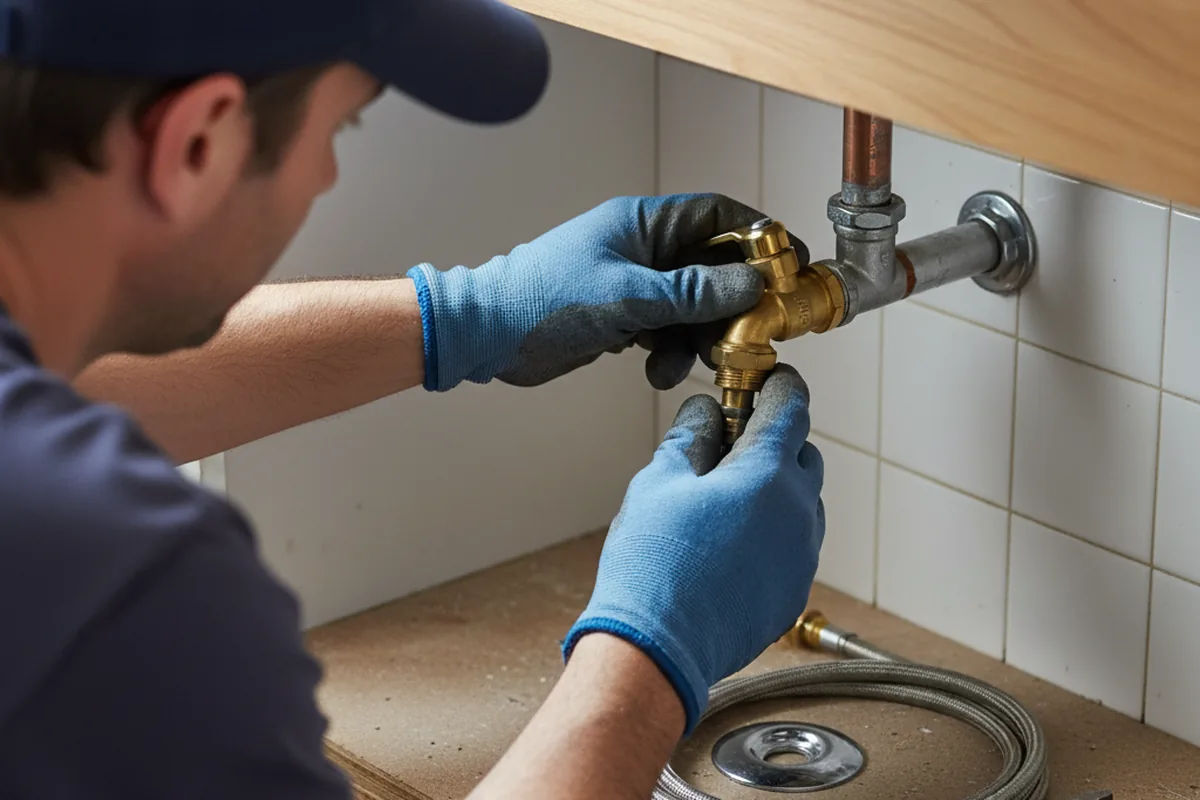 Shutoff valve and fitting work during Emergency Plumbing in Lillian